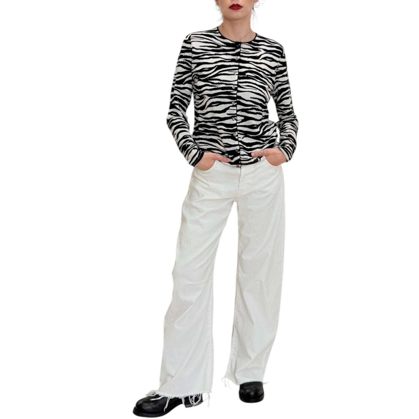 Maliparmi- Cardigan Printed Lily Ballet Black