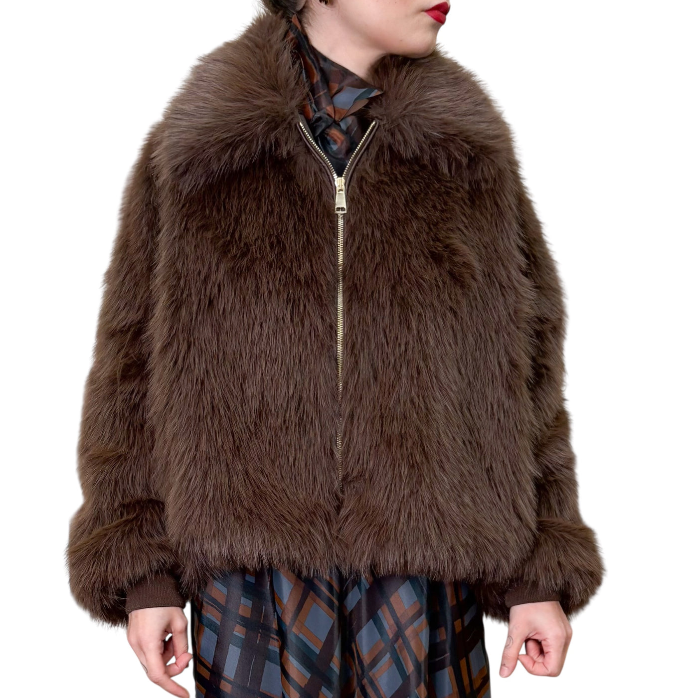 SVBoutique - Bomber Ecopelliccia  Moro