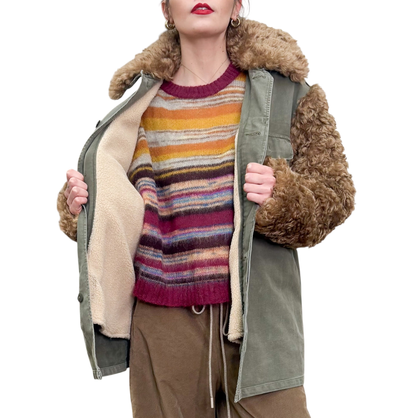 Souvenir - Sahariana Militare con Ecopelliccia