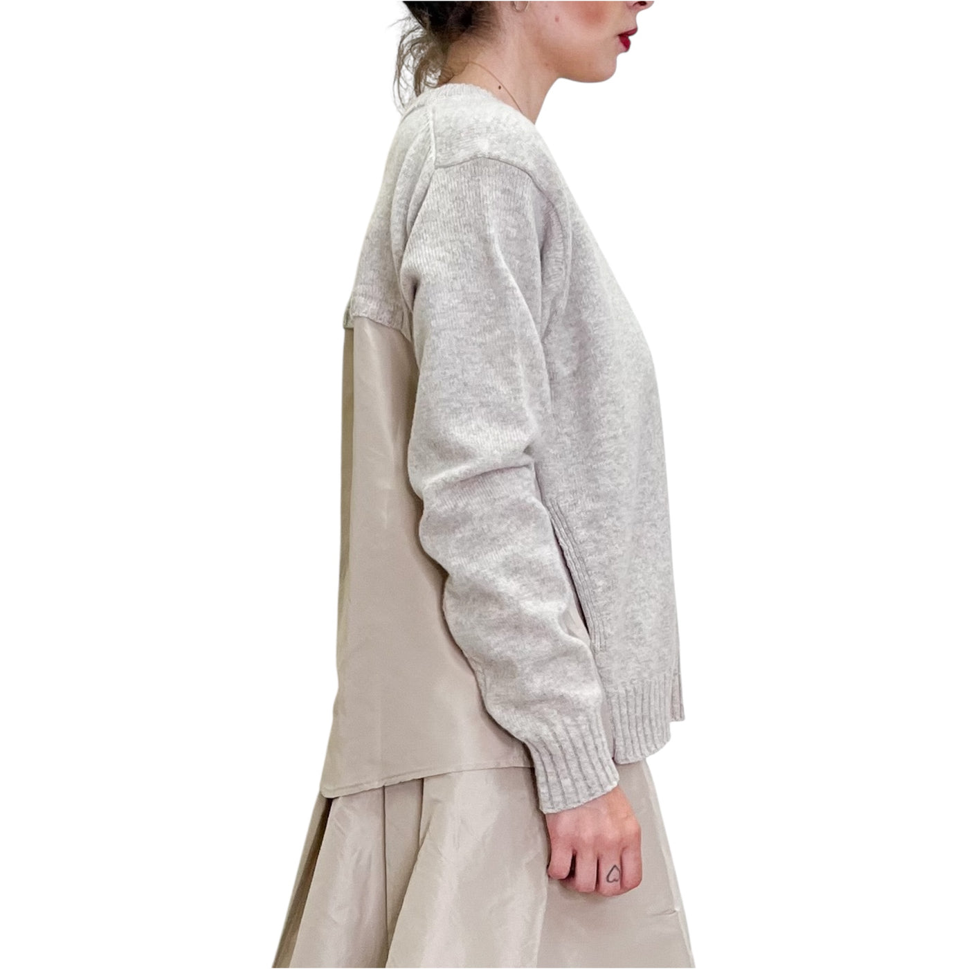 Floor - Maglia con Inserto in Taffetas Sesamo