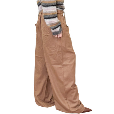 Phisique du Role - Pantaloni Larghi con Tasche Hazelnut