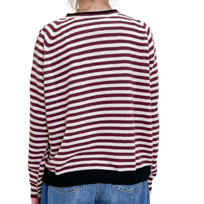 Floor - Maglia Girocollo a Righe Sesamo e Barolo