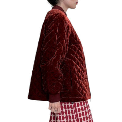 Maliparmi - Bomber Trapuntato Sweet Velvet Rubino