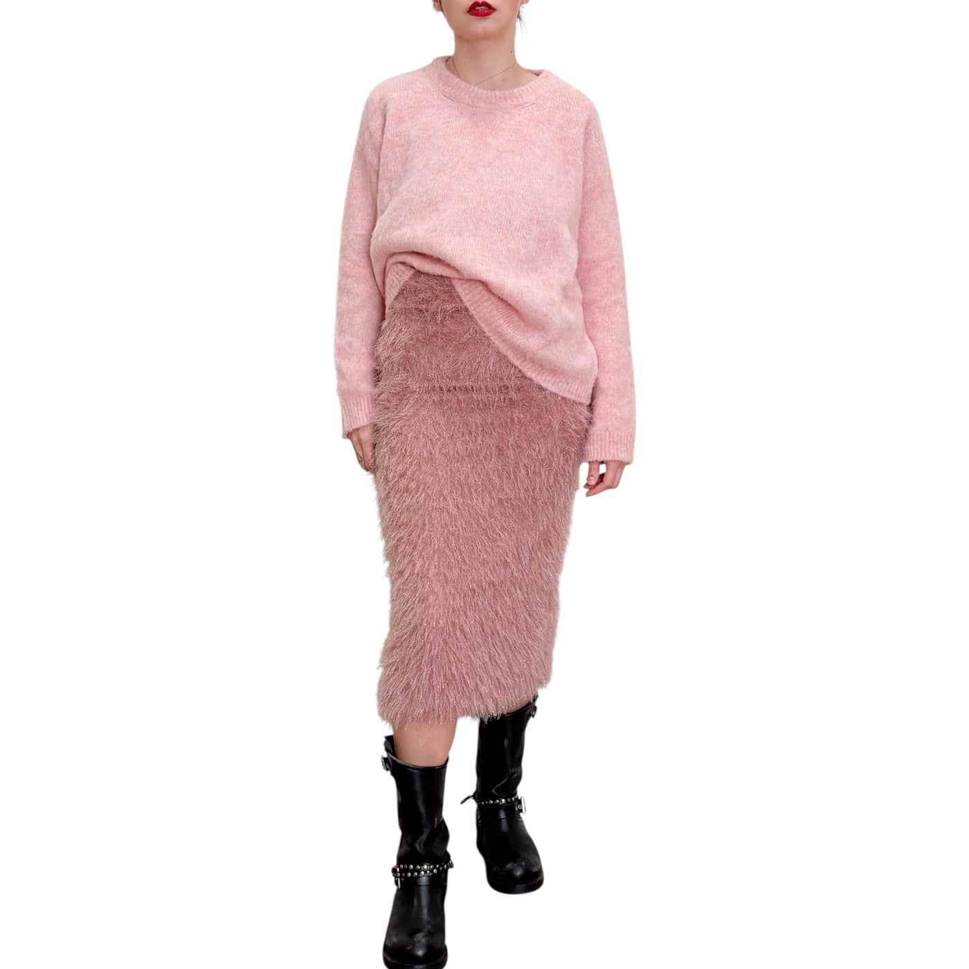 Jucca - Maglia Girocollo Rosa Tulle