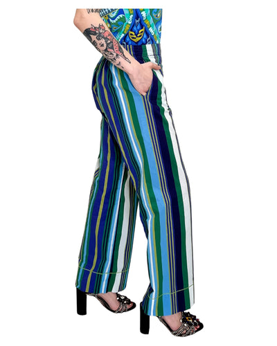 Maliparmi - Pantaloni Mari Stripes Blue